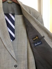 VINTAGE PALM BEACH 43R, 34 x 30 PANT, 2PC 100% WOOL SUIT W/ BB TIE (MADE IN USA)