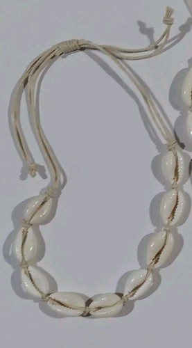3pcs Natural White Cowrie Shell Choker Necklace + Bracelet + Anklet Adjustable - Picture 4 of 6