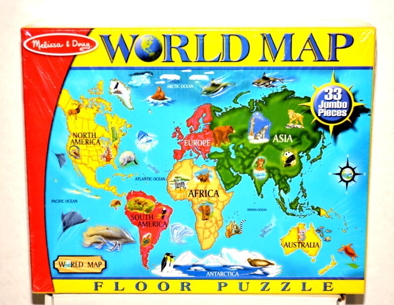 Melissa & Doug 33 Jumbo Piece Floor Puzzle - “World Map” - #446