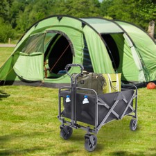 176lbs Foldable Wagon Cart Collapsible Camping Beach Garden Trolley Buggy