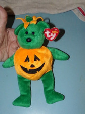 2003 Ty Beanie Babies Plush Tricky Halloween Bear Stuffed Animal Toy