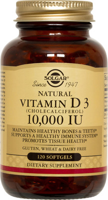 Solgar Vitamin D3 Cholecalciferol 10,000 IU 120 Softgels