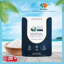 Baja Gold Mineral Sea Salt Natural Grain Crystals 1 Lb Bag Organic Trace Mineral