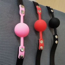 Silicone Open Mouth Ball Gag Oral Harness Strap Belt Bondage Mouth Gag BDSM USA