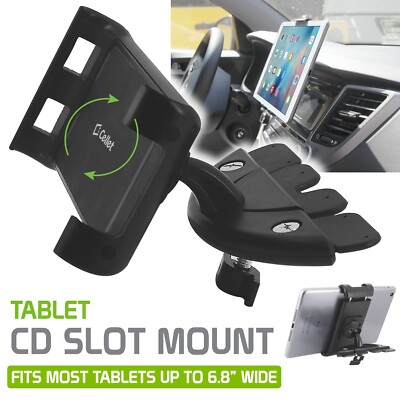 Cellet Tablet Holder, Universal Car CD Slot Phone and Tablet Mount Cradle
