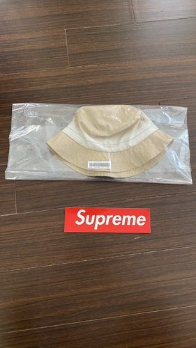 Supreme X Stone Island Stripe Crusher Tan Bucket Hat SS22 Week 12 Authentic S/M - Picture 2 of 5