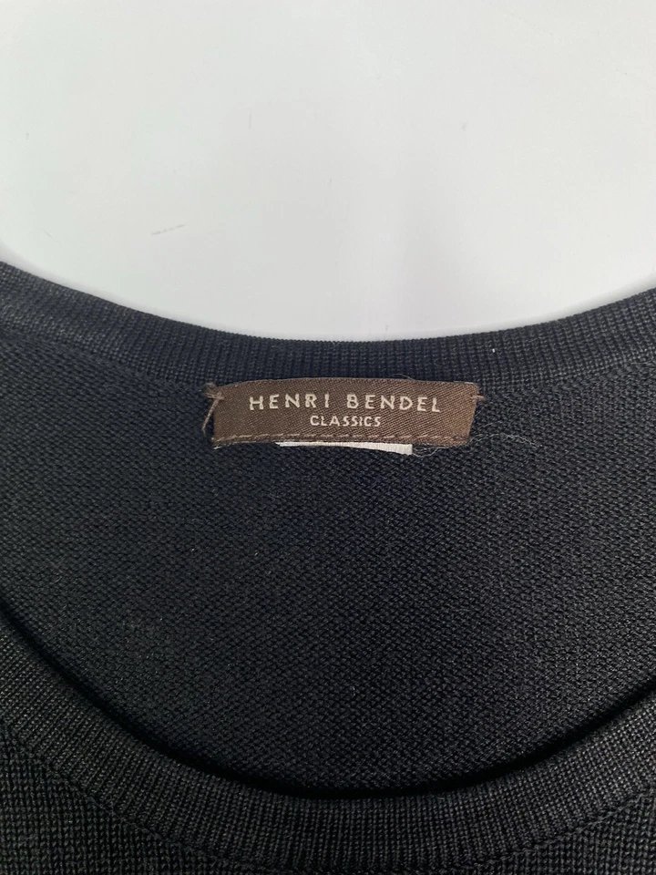 Pullover tejido vintage Henri Bendel Classics para mujer negro cuello redondo talla S/M Foto 3 de 4