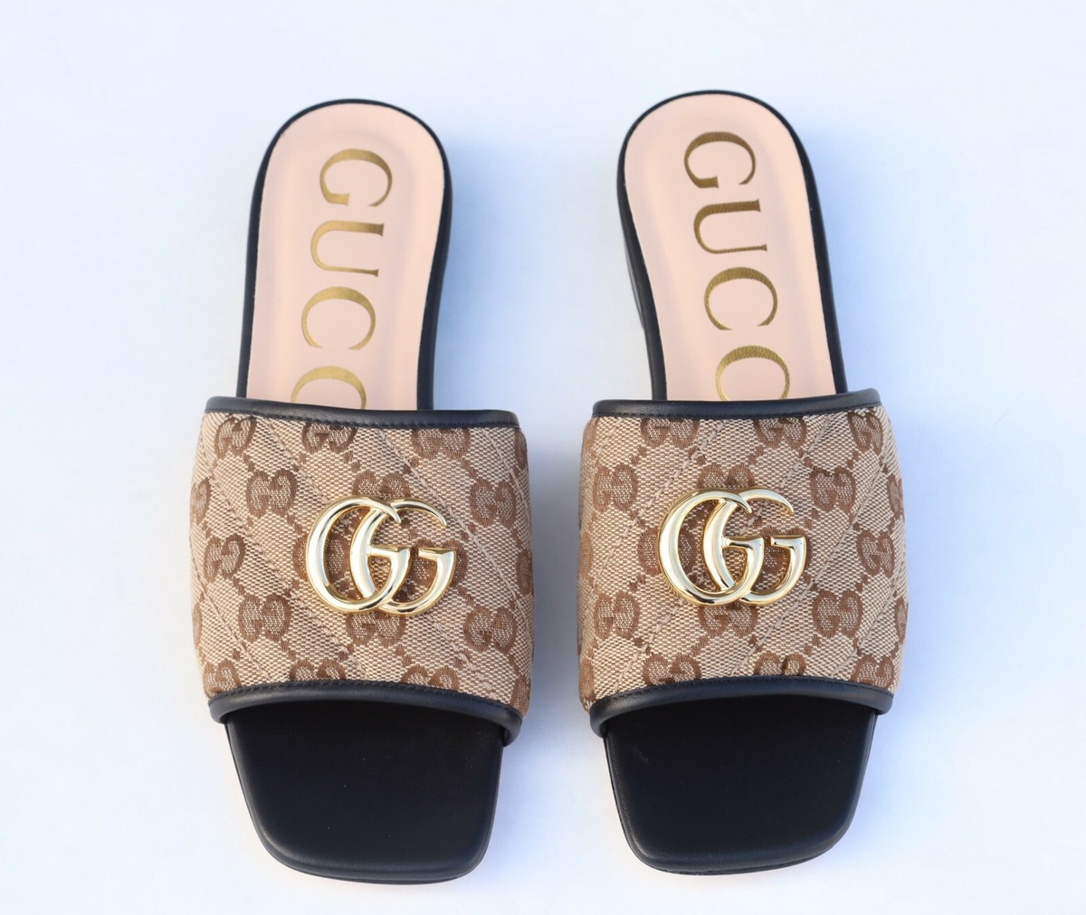 Gucci 619893 Women's GG Supreme Matelassé Canvas Slide Gucci 619893 Women's GG Supreme Matelassé Canvas Slide