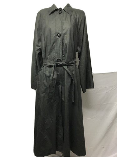 Aquascutum Women's Black Overcoat Trench Cotton Blend Water Repellant Coat Sz M - 第 1/12 張圖片