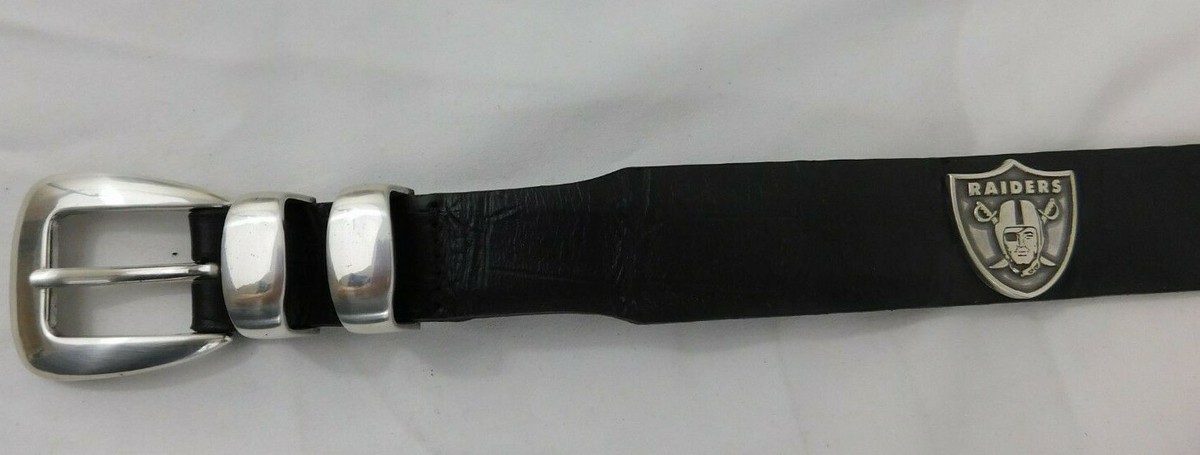 Las Vegas Raiders Leather Unisex Belt Black w/ Conchos Size 34-52