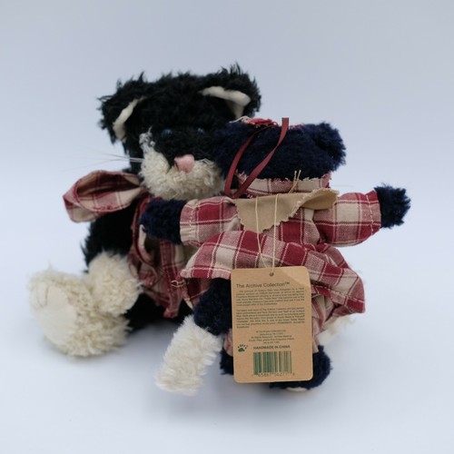 Boyds Bears EXPRESSO FRISKY 5.5" & JAVA B BEAN 8" Plush Cat Christmas Ornament - Picture 3 of 9