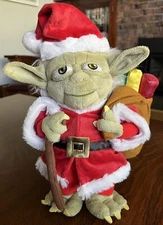 Star Wars 2016 Christmas Holiday Santa Yoda 9" Plush Toy Doll Disney Park Store