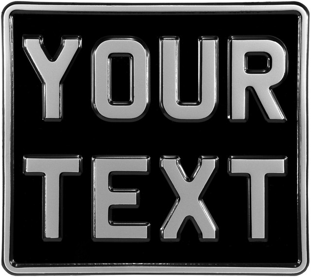 8x7 novelty black and silver Kids motorcycle car pressed number plate text metal 8x7 novelty black and silver Kids motorcycle car pressed number plate text metal