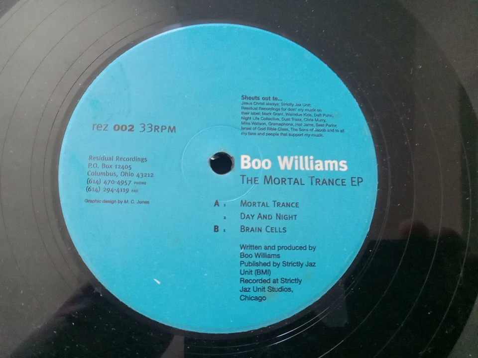 BOO WILLIAMS The Mortal Trance Excellent Residual Vinyl Dance EP FREE US SHIP Foto 3 de 4