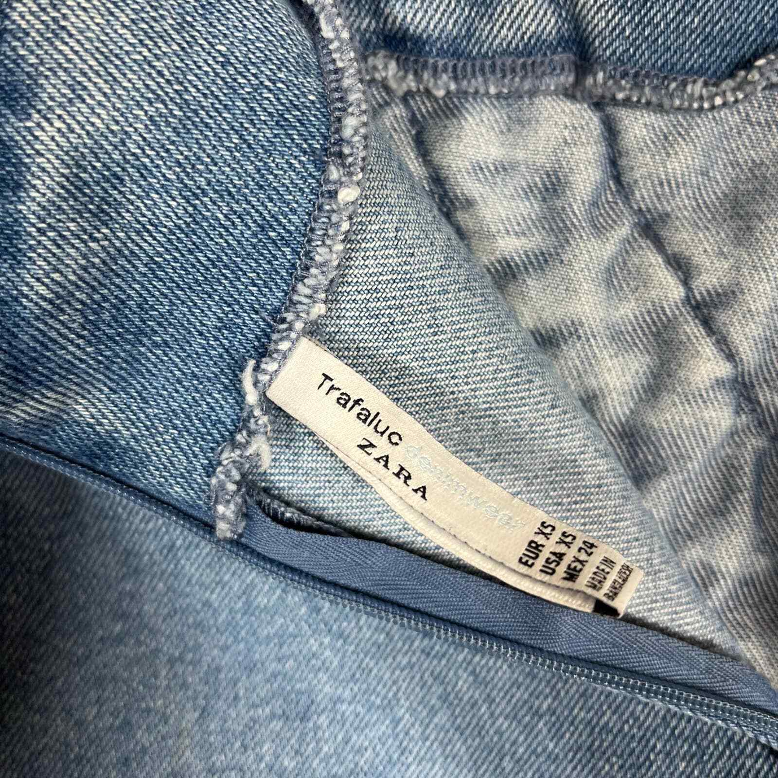 Zara Denim Mini Skirt Ruffle Detail Women’s Size XS Gem