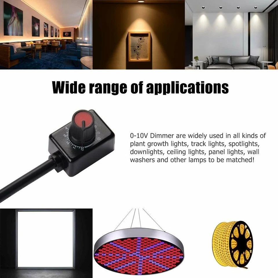 DC 0/1-10V LED Dimmer Switch Knob type dimming for LED Lights Shoebox UFO - Image 3 of 4