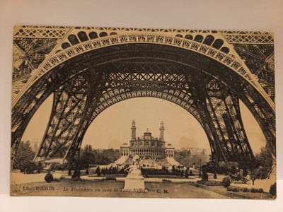Old French Postcard France  15. Paris Le Trocadéro vu sous la Tour Eiffel 1924
