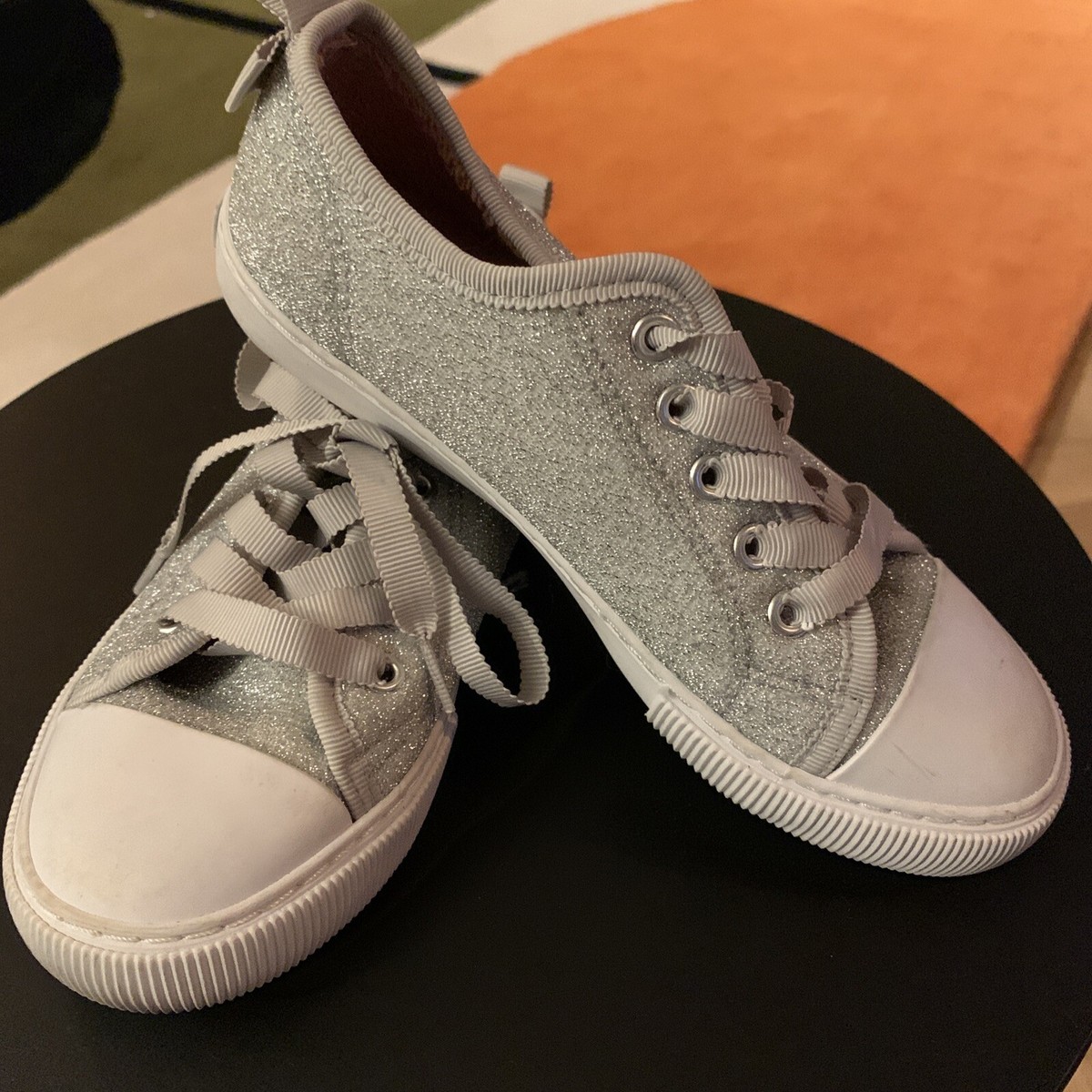 *NEW* Fleece Lined Unisa Girls Shoes Pumps Trainers Size 13 Silver  Sparkle