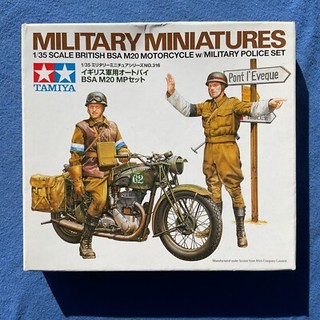TAMIYA 1:35 scale #MM316 BRITISH BSA M20 Police set Boxed plastic model. MIB