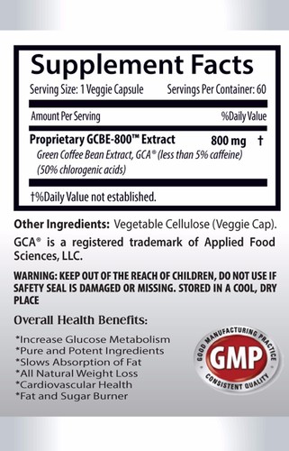 Weight loss for women GREEN COFFEE EXTRACT 800mg Anti-aging effects 2B - Picture 2 of 12