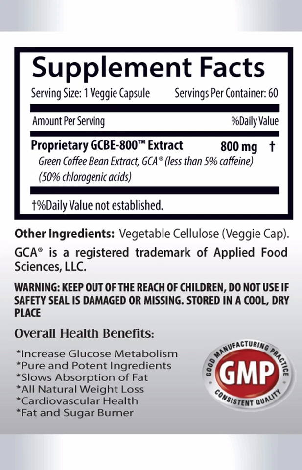 减肥益生菌绿色咖啡 EXTRACT 800 毫克减肥蛋白 2B — 第 2/4 张图片