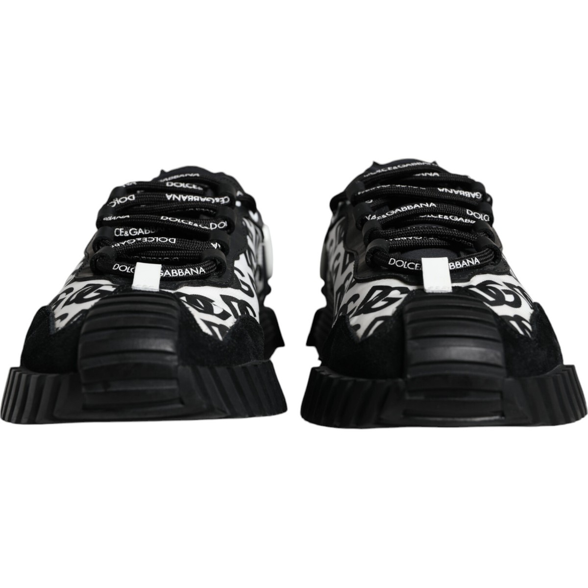 DOLCE & GABBANA Shoes Black Logo Lace Up Low Top NS1