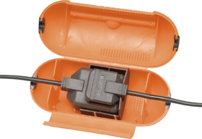 Masterplug Orange Splashproof Outdoor Plug Housing One Gang Socket ...