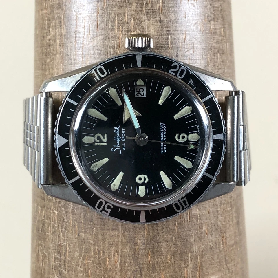 Мужские механические заводные часы Sheffield с ободком обратного отсчета даты серебристые 36 мм 7 1/4 дюйма - Изображение 2 из 4