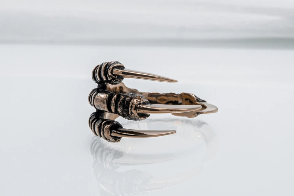 Anillo envolvente de garra de cuervo banda de garra de pájaro artesanal joyería de vida silvestre regalo único Foto 4 de 4