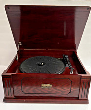 Vtg Thomas Pacconi Classic 2001 Cherry Wood Turntable Record Player Tested/Works