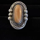 Vintage Navajo Spiny Oyster Sterling Silver Ring Size 7.5 11.6g Signed M