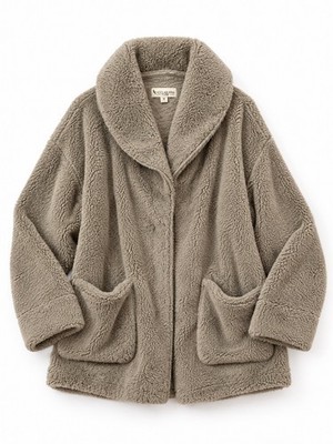 Koolaburra by UGG Women's M Taupe Open Front Mid-Length Jacket Pockets Cozy Soft