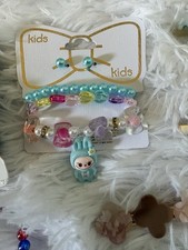 Mixed Girls Fashion Lot Bracelets Blue Hair Accessories Clips Butterfly Tie NEW