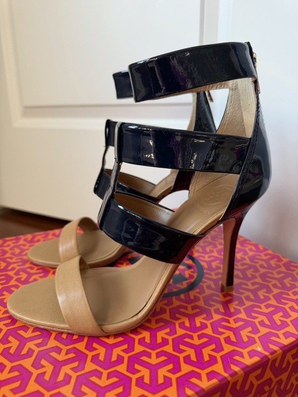 Tory Burch New W/Box Danielle Caged Heel Stiletto 9.5 M As Seen On Selena Gomez