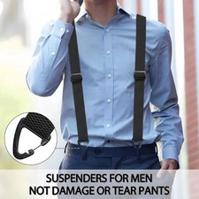 Suspenders for Men Heavy Duty, X Shape Back Hidden Suspender 1.5" Under Clothing