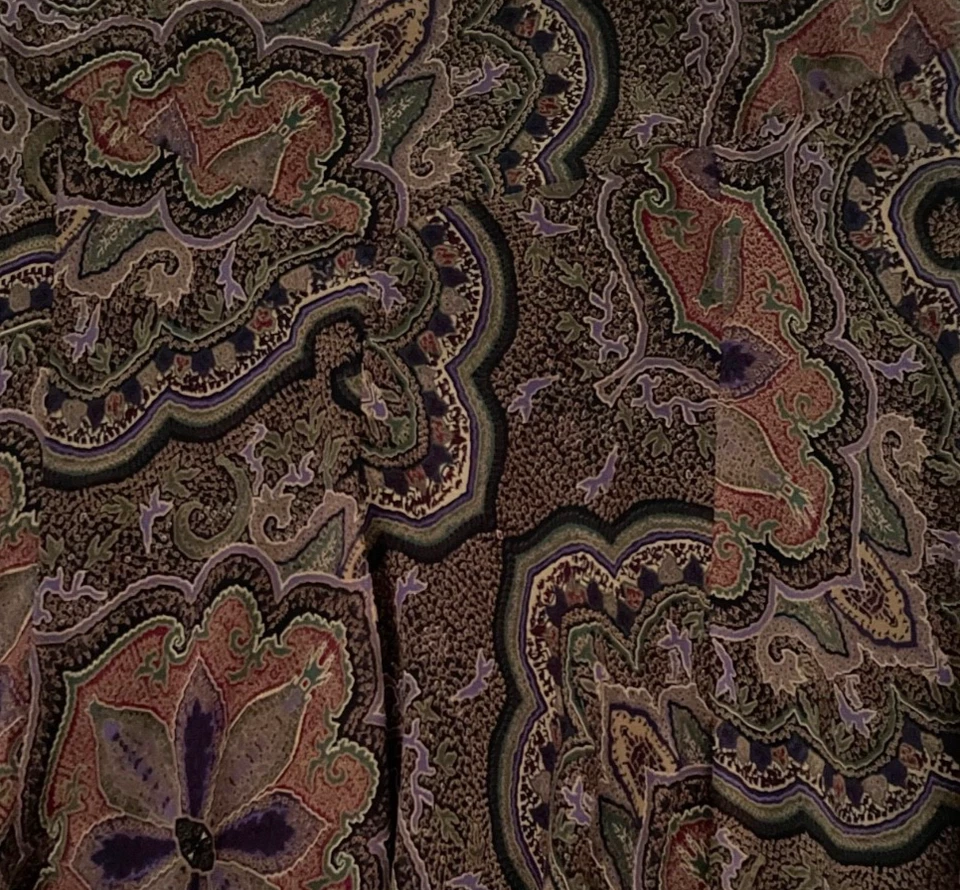 CHAPS Skirt Women's XL Brown Paisley 100% Polyester Elastic Waistband Classic - Image 3 of 4