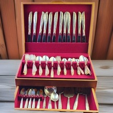 ONEIDA Ltd 1881 Rogers, Lilac Time Silver-plate Flatware, 76 Pcs w/ Storage Box