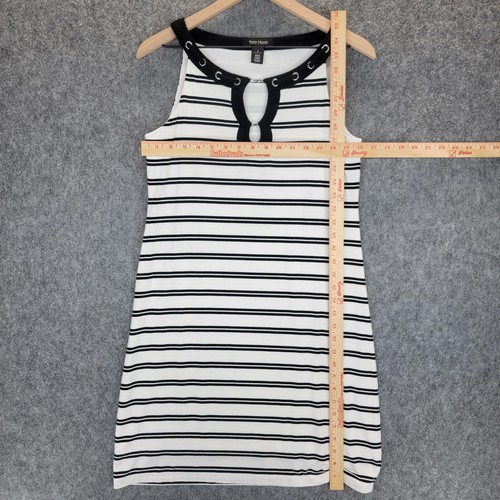 White House Black Market Dress Womens Small Stripe Sleeveless Keyhole Fit Flare - Picture 8 of 11