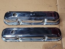 Set Of 2 Chrome Steel Valve Covers For Mopar Chrysler Small Block Sb 9806