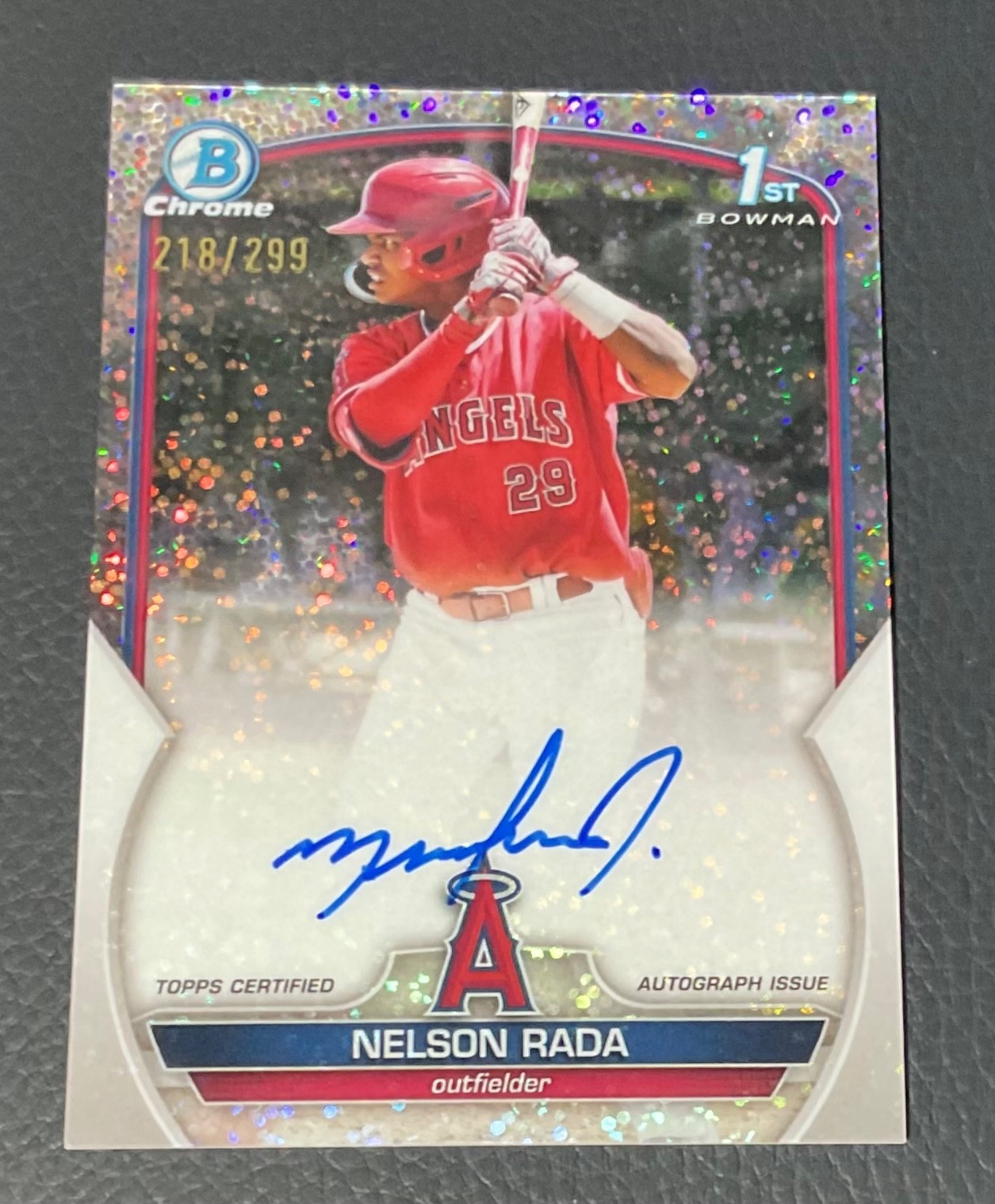 2023 Bowman Chrome Nelson Rada 1st Speckle On Card Auto /299!