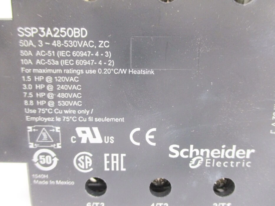 SCHNEIDER ELECTRIC SSP3A250BD 50A 530VAC UNMP - Image 4 of 4