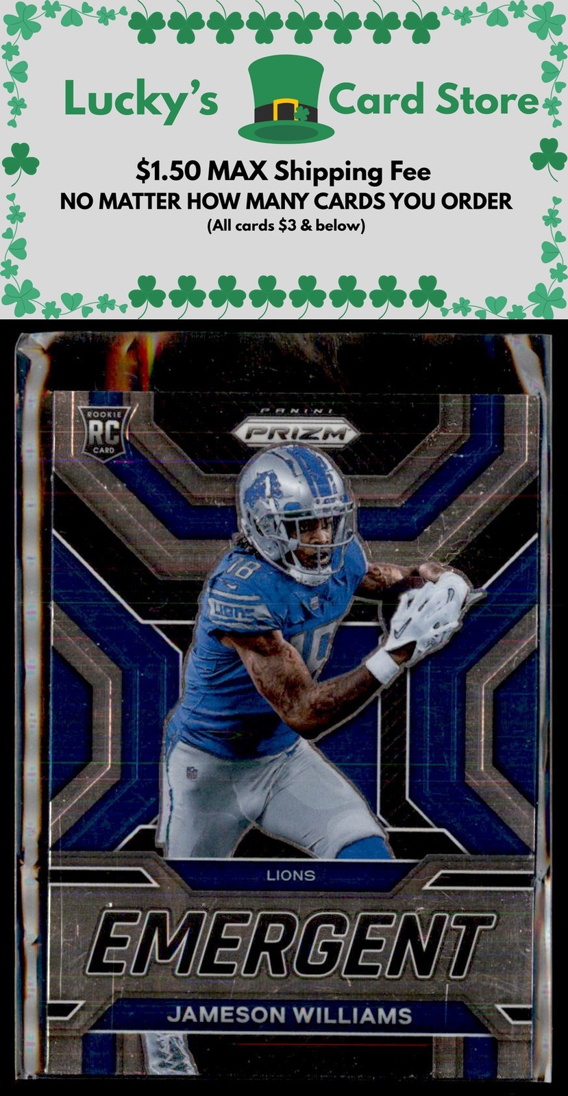 2022 Panini Prizm #E-9 Jameson Williams Emergent Rookie