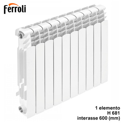Ferroli PROTEO Aluminium-Heizkörper H. 681 Achsabstand 600 (mm) - Preis pro Ele