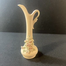 LEFTON CHINA Porcelain EWER Bud Vase, Heavenly Rose, USA, 7-1/8" Light Pink