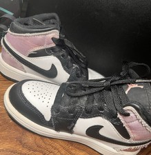 Nike Air Jordan 1 10.5C Mid Top Kids Black White Pink Retro