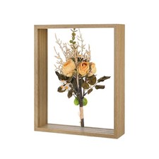 Dried Flower Frame, 8 x 10 Inch Wooden Shadow Box Frame Wood Color 