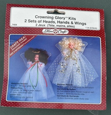 Fibre Craft Crowning Glory Doll Angel Making Heads- Hands -Wings - NOS