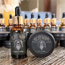 ALCHEMANE Beard Oil & Balm Grooming Kit - Multiple Scents (Salt & Wind etc)