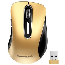 2.4G Wireless Mouse 1400 DPI Optical Cordless with USB Receiver Gold