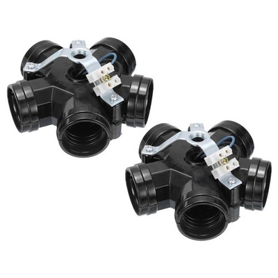 E26/E27 Medium Base 5 Light Cluster Socket, 2 Pcs Lamp Base Holder,Black
